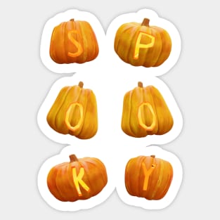 Stacked SPOOKY Jack o' lantern pumpkins (perfect for Halloween) Sticker